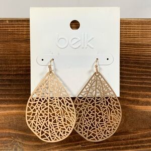 belk Gold Filigree Teardrop Earrings